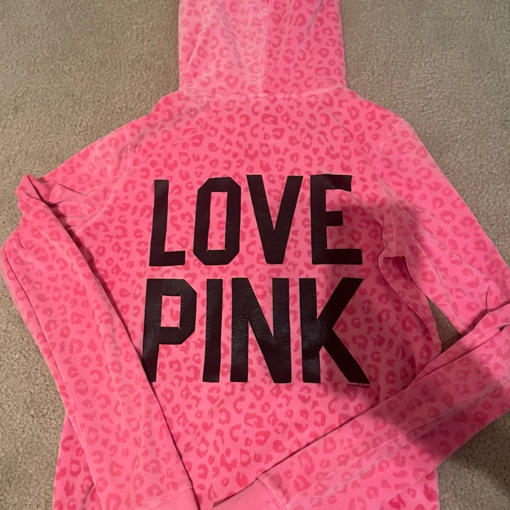 Victoria's Secret Pink velvet Leopard Hoodie/dead stock limited edition/Y2k